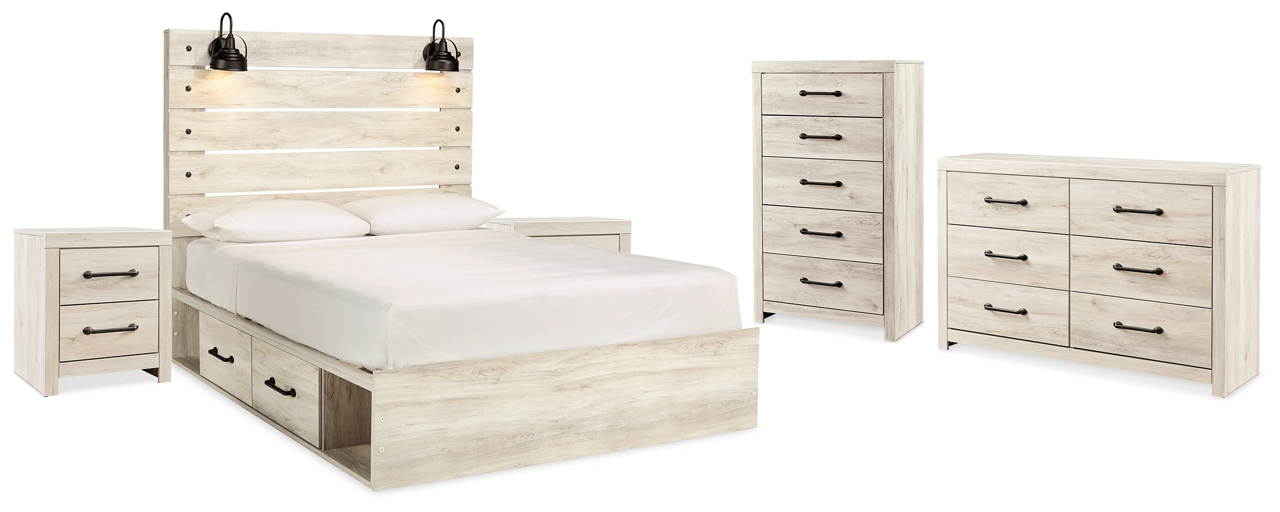 Diamond Furniture - Ashley Furniture - Cambeck King Storage Bed, Dresser, Chest and 2 Nightstands - King Storage Bed, Dresser, Chest and 2 Nightstands - B192B107