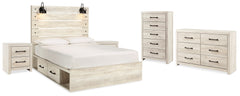 Diamond Furniture - Ashley Furniture - Cambeck King Storage Bed, Dresser, Chest and 2 Nightstands - King Storage Bed, Dresser, Chest and 2 Nightstands - B192B107