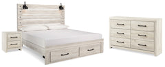 Cambeck King Panel Storage Bed, Dresser and Nightstand