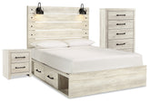 Diamond Furniture - Ashley Furniture - Cambeck Queen Panel Bed with Storage, Chest and Nightstand - Queen Panel Bed with Storage, Chest and Nightstand - B192B67