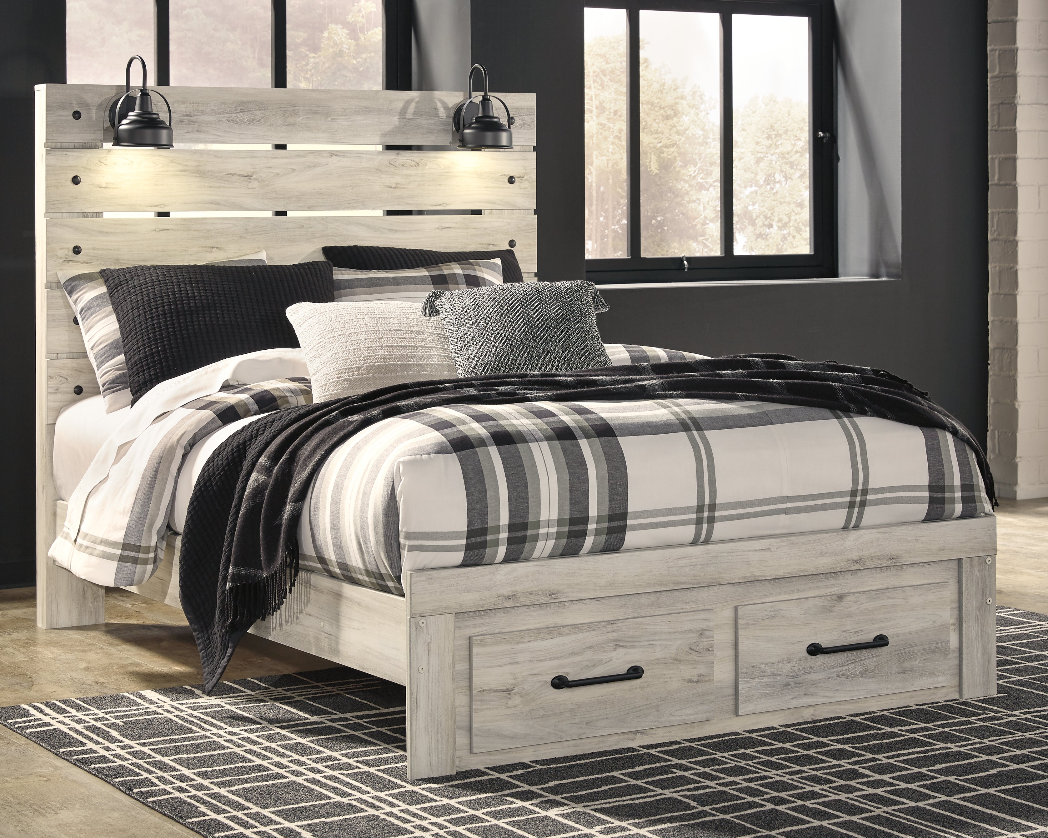 Diamond Furniture - Ashley Furniture - Cambeck Queen Panel Bed with 2 Storage Drawers - Queen Panel Bed with 2 Storage Drawers - B192B8