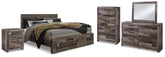 Diamond Furniture - Ashley Furniture - Derekson King Panel Storage Bed, Dresser, Mirror, Chest and Nightstand - King Panel Storage Bed, Dresser, Mirror, Chest and Nightstand - B200B74