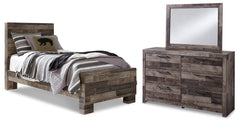 Diamond Furniture - Ashley Furniture - Derekson Twin Panel Bed, Dresser and Mirror - Twin Panel Bed, Dresser and Mirror - B200B3