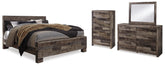 Diamond Furniture - Ashley Furniture - Derekson King Panel Bed, Dresser, Mirror and Chest - King Panel Bed, Dresser, Mirror and Chest - B200B63
