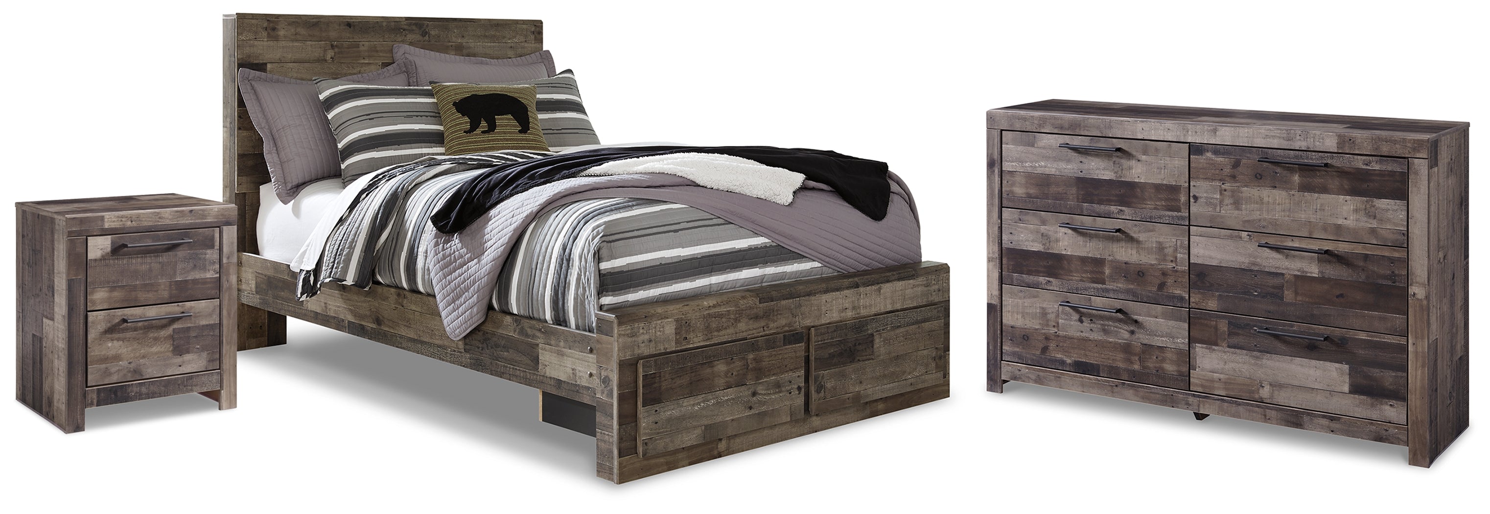 Diamond Furniture - Ashley Furniture - Derekson Full Storage Bed, Dresser and Nightstand - Full Storage Bed, Dresser and Nightstand - B200B85