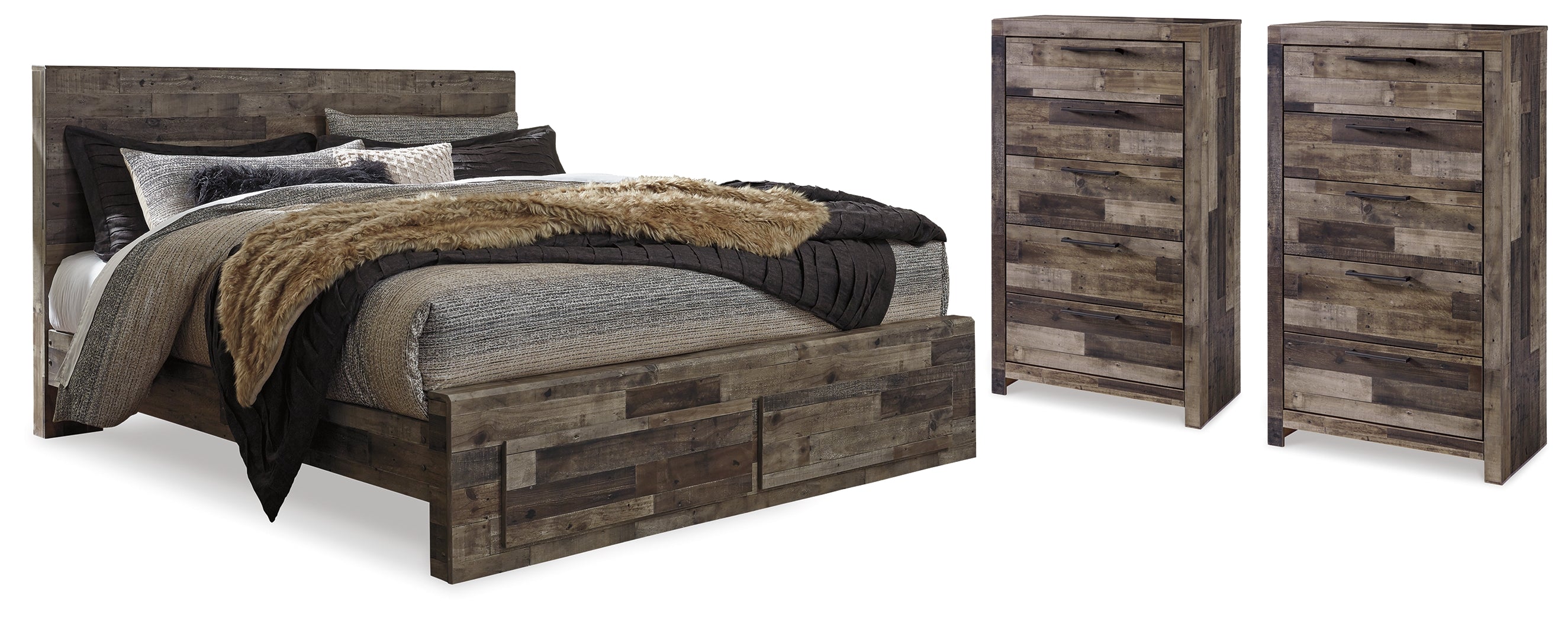 Diamond Furniture - Ashley Furniture - Derekson Queen Storage Bed and 2 Chests - Queen Storage Bed and 2 Chests - B200B67