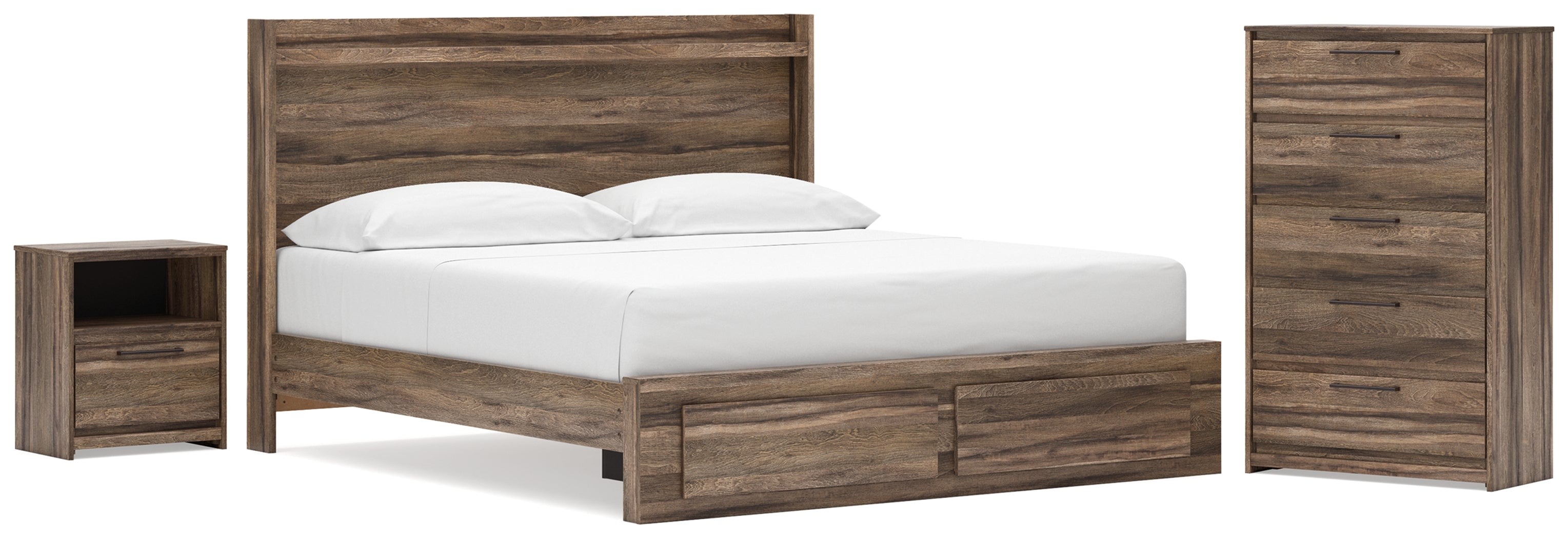 Diamond Furniture - Ashley Furniture - Elbrim King Panel Storage Bed, Chest and Nightstand - King Panel Storage Bed, Chest and Nightstand - PCB2005B28
