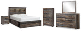 Diamond Furniture - Ashley Furniture - Drystan Queen Bookcase Storage Bed, Dresser, Mirror, Chest and Nightstand - Queen Bookcase Storage Bed, Dresser, Mirror, Chest and Nightstand - B211B129