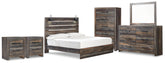 Diamond Furniture - Ashley Furniture - Drystan King Panel Bed, Dresser, Mirror and 2 Nightstands - King Panel Bed, Dresser, Mirror and 2 Nightstands - B211B101