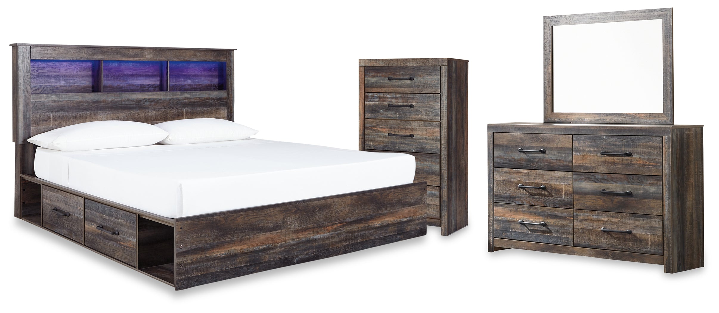 Diamond Furniture - Ashley Furniture - Drystan King Storage Bed, Dresser, Mirror and Chest - King Storage Bed, Dresser, Mirror and Chest - B211B103