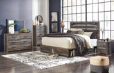 Diamond Furniture - Ashley Furniture - Drystan King Panel Bed with Storage, Dresser, Mirror, Chest and 2 Nightstands - King Panel Bed with Storage, Dresser, Mirror, Chest and 2 Nightstands - B211B66
