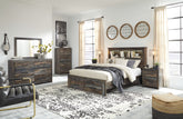 Diamond Furniture - Ashley Furniture - Drystan Queen Bookcase Storage Bed, Dresser, Mirror, Chest and 2 Nightstands - Queen Bookcase Storage Bed, Dresser, Mirror, Chest and 2 Nightstands - B211B79