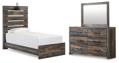 Drystan Twin Panel Bed, Dresser and Mirror