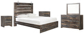 Diamond Furniture - Ashley Furniture - Drystan Queen Panel Bed, Dresser, Mirror and 2 Nightstands - Queen Panel Bed, Dresser, Mirror and 2 Nightstands - B211B31