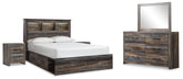 Diamond Furniture - Ashley Furniture - Drystan Queen Bookcase Storage Bed, Dresser, Mirror and 2 Nightstands - Queen Bookcase Storage Bed, Dresser, Mirror and 2 Nightstands - B211B19