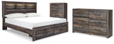 Diamond Furniture - Ashley Furniture - Drystan King Bookcase Storage Bed, Dresser and Chest - King Bookcase Storage Bed, Dresser and Chest - B211B116