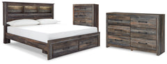 Drystan King Bookcase Storage Bed, Dresser and Chest