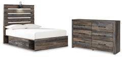Diamond Furniture - Ashley Furniture - Drystan Full Panel Storage Bed and Dresser - Full Panel Storage Bed and Dresser - B211B97