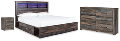Drystan King Bookcase Storage Bed, Dresser and Nightstand