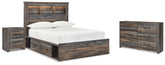 Diamond Furniture - Ashley Furniture - Drystan Full Bookcase Storage Bed, Dresser and Nightstand - Full Bookcase Storage Bed, Dresser and Nightstand - B211B82