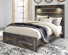 Diamond Furniture - Ashley Furniture - Drystan Queen Panel Bed with 2 Storage Drawers - Queen Panel Bed with 2 Storage Drawers - B211B29