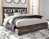 Diamond Furniture - Ashley Furniture - Drystan King Bookcase Bed with 4 Storage Drawers - King Bookcase Bed with 4 Storage Drawers - B211B52