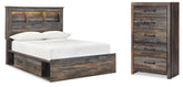 Diamond Furniture - Ashley Furniture - Drystan Full Bookcase Storage Bed and Chest - Full Bookcase Storage Bed and Chest - B211B88