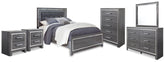 Diamond Furniture - Ashley Furniture - Lodanna Queen Panel Bed, Dresser, Mirror, Chest and 2 Nightstands - Queen Panel Bed, Dresser, Mirror, Chest and 2 Nightstands - B214B49