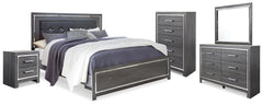 Diamond Furniture - Ashley Furniture - Lodanna King Upholstered Panel Bed, Dresser, Mirror, Chest and Nightstand - King Upholstered Panel Bed, Dresser, Mirror, Chest and Nightstand - B214B26