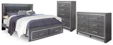 Diamond Furniture - Ashley Furniture - Lodanna King Storage Bed, Dresser and Chest - King Storage Bed, Dresser and Chest - B214B57