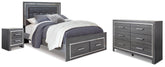 Diamond Furniture - Ashley Furniture - Lodanna Queen Storage Bed, Dresser and Nightstand - Queen Storage Bed, Dresser and Nightstand - B214B53