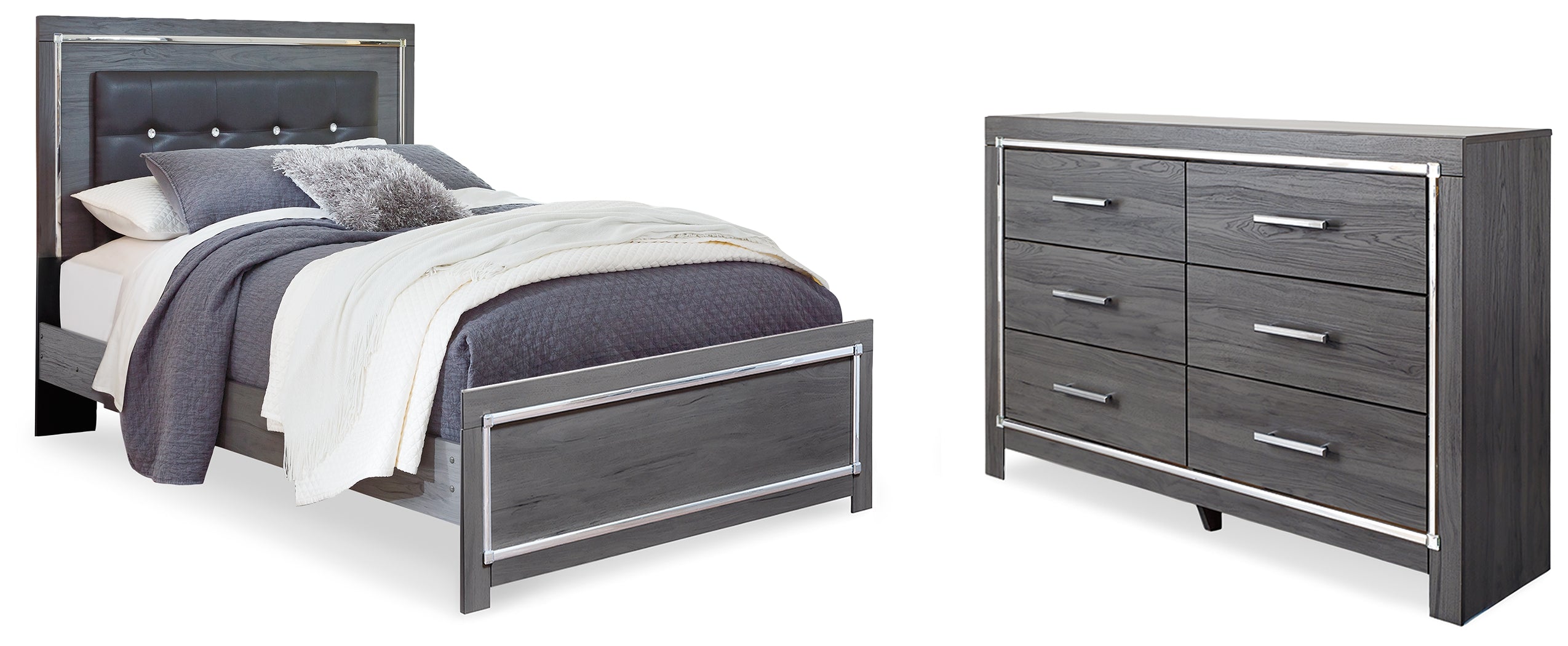 Diamond Furniture - Ashley Furniture - Lodanna Queen Panel Bed and Dresser - Queen Panel Bed and Dresser - B214B38
