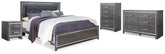 Diamond Furniture - Ashley Furniture - Lodanna King Upholstered Panel Bed, Dresser, Chest and 2 Nightstands - King Upholstered Panel Bed, Dresser, Chest and 2 Nightstands - B214B43