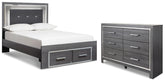 Diamond Furniture - Ashley Furniture - Lodanna Full Panel Storage Bed and Dresser - Full Panel Storage Bed and Dresser - B214B48