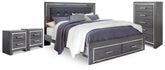 Diamond Furniture - Ashley Furniture - Lodanna King Panel Storage Bed, Chest and 2 Nightstands - King Panel Storage Bed, Chest and 2 Nightstands - B214B60