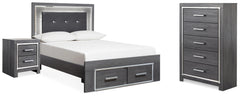Diamond Furniture - Ashley Furniture - Lodanna Full Storage Bed, Chest and Nightstand - Full Storage Bed, Chest and Nightstand - B214B46