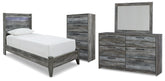 Diamond Furniture - Ashley Furniture - Baystorm Twin Panel Bed, Dresser, Mirror and Chest - Twin Panel Bed, Dresser, Mirror and Chest - B221B95