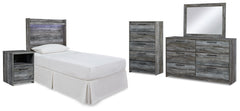 Diamond Furniture - Ashley Furniture - Baystorm Twin Panel Headboard Bed, Dresser, Mirror and Nightstand - Twin Panel Headboard Bed, Dresser, Mirror and Nightstand - B221B74