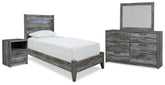 Diamond Furniture - Ashley Furniture - Baystorm Twin Panel Bed, Dresser, Mirror and Nightstand - Twin Panel Bed, Dresser, Mirror and Nightstand - B221B61