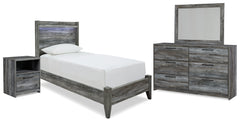 Diamond Furniture - Ashley Furniture - Baystorm Twin Panel Bed, Dresser, Mirror and Nightstand - Twin Panel Bed, Dresser, Mirror and Nightstand - B221B61