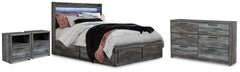 Diamond Furniture - Ashley Furniture - Baystorm Queen Panel Bed with Storage, Dresser and 2 Nightstands - Queen Panel Bed with Storage, Dresser and 2 Nightstands - B221B103