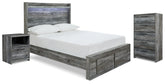 Diamond Furniture - Ashley Furniture - Baystorm Full Storage Bed, Chest and Nightstand - Full Storage Bed, Chest and Nightstand - B221B93