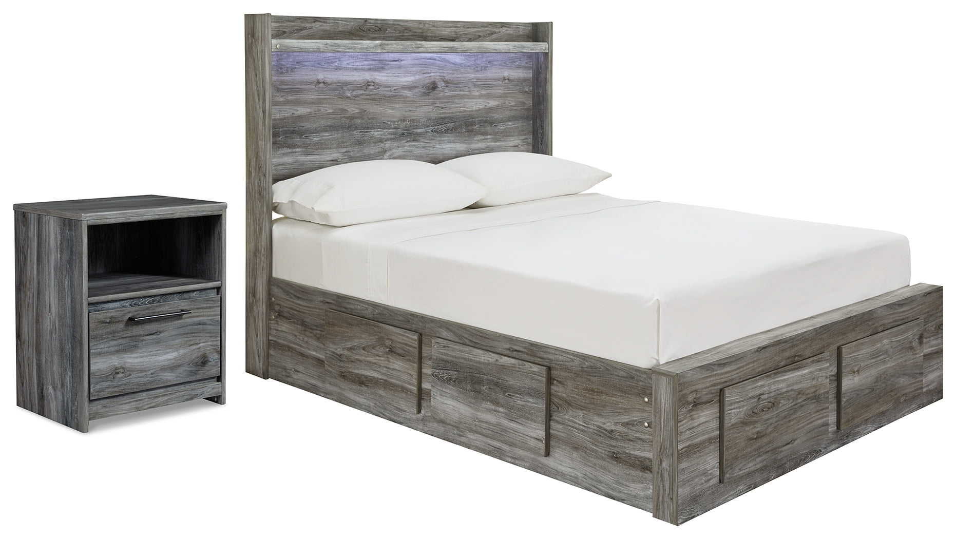 Diamond Furniture - Ashley Furniture - Baystorm Full Panel Storage Bed and Nightstand - Full Panel Storage Bed and Nightstand - B221B91