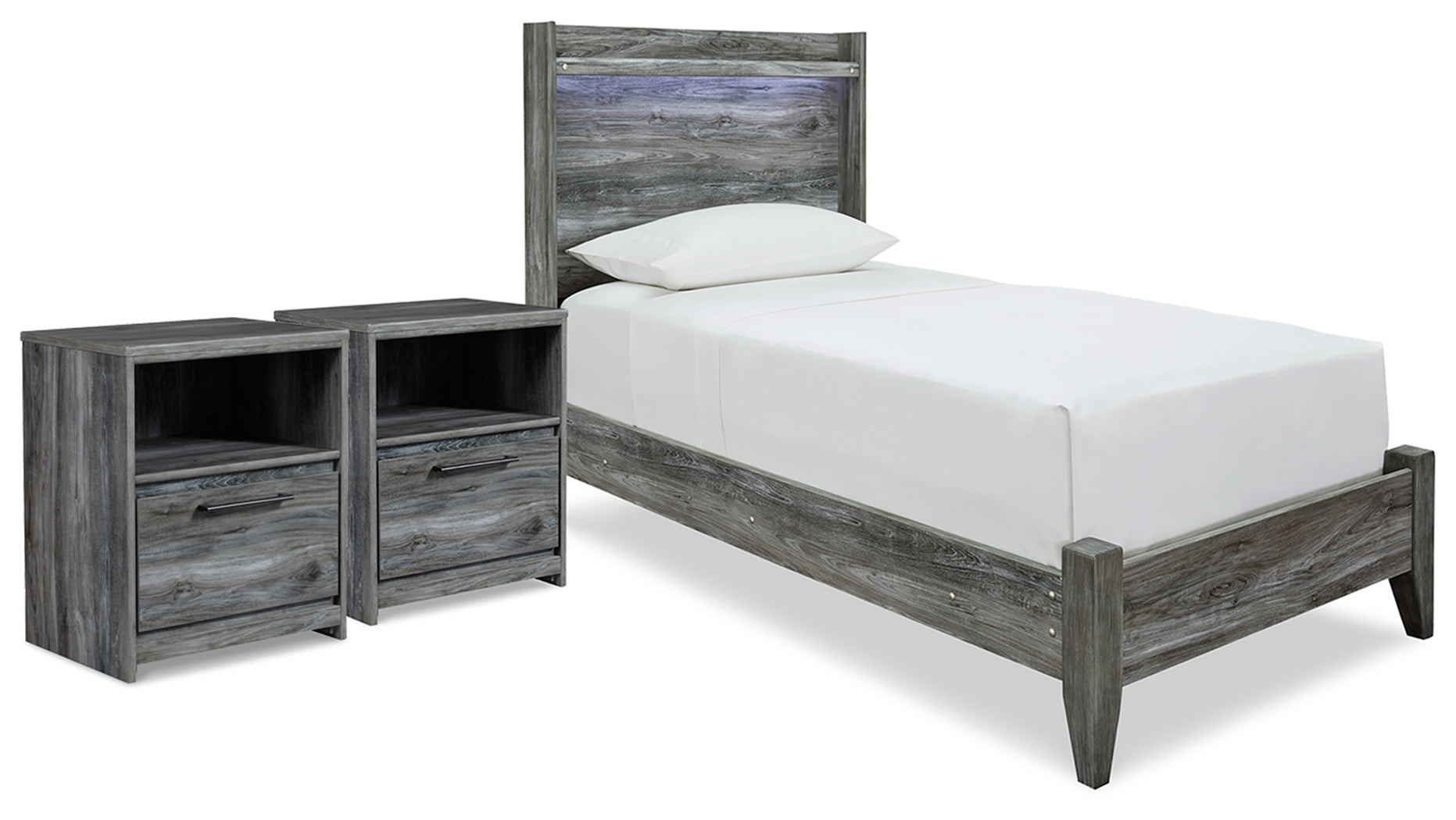 Diamond Furniture - Ashley Furniture - Baystorm Twin Panel Bed and 2 Nightstands - Twin Panel Bed and 2 Nightstands - B221B94