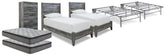 Diamond Furniture - Ashley Furniture - Baystorm 2 Twin Panel Beds, 2 Mattresses, 2 Foundations, and Chest - 2 Twin Panel Beds, 2 Mattresses, 2 Foundations, and Chest - B221B45