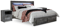 Diamond Furniture - Ashley Furniture - Baystorm King Panel Storage Bed and 2 Nightstands - King Panel Storage Bed and 2 Nightstands - B221B55