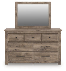 Rusticott Queen Poster Bed, Dresser, Mirror and Nightstand
