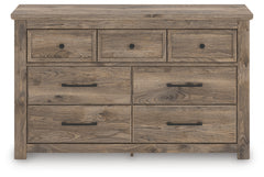Rusticott Queen Poster Bed, Dresser and Nightstand