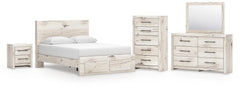 Diamond Furniture - Ashley Furniture - Lawroy Queen Panel Storage Bed, Dresser, Mirror, Chest and Nightstand - Queen Panel Storage Bed, Dresser, Mirror, Chest and Nightstand - B2310B55