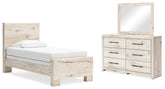 Diamond Furniture - Ashley Furniture - Lawroy Twin Panel Bed, Dresser and Mirror - Twin Panel Bed, Dresser and Mirror - B2310B17